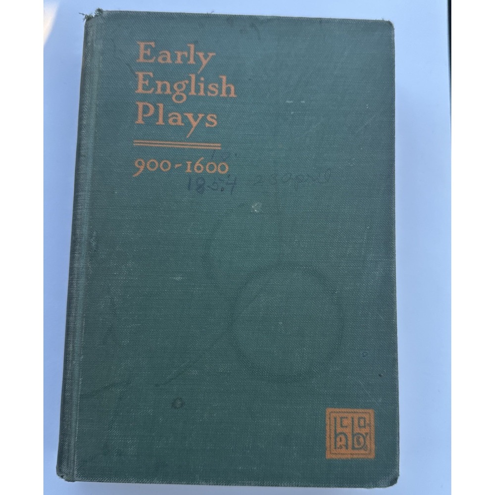 Early English Plays 900-1600 Hardcover Book Dated 1928